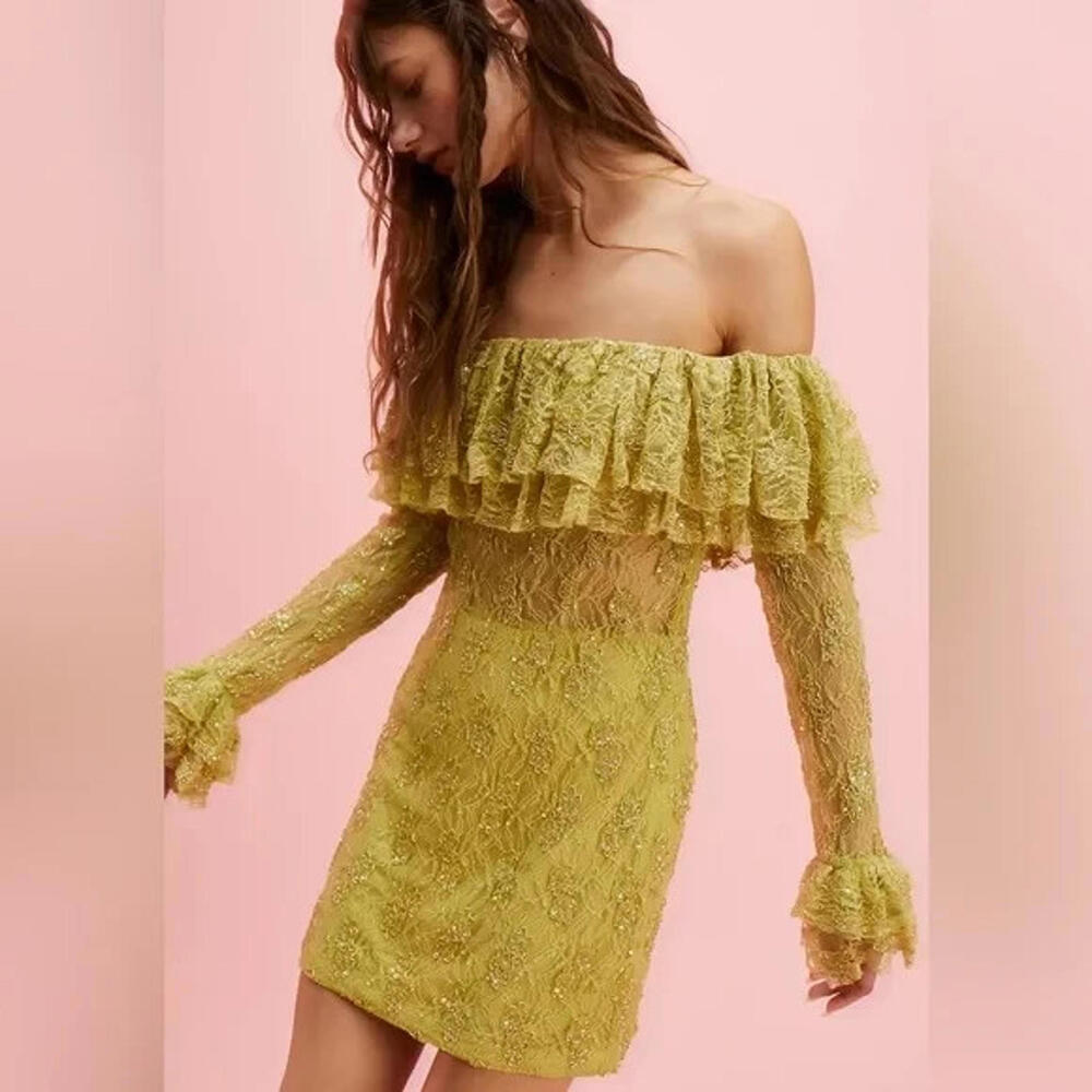 Free People x Seroya Retrofete Castella Dress Medium New with tags $695 RARE